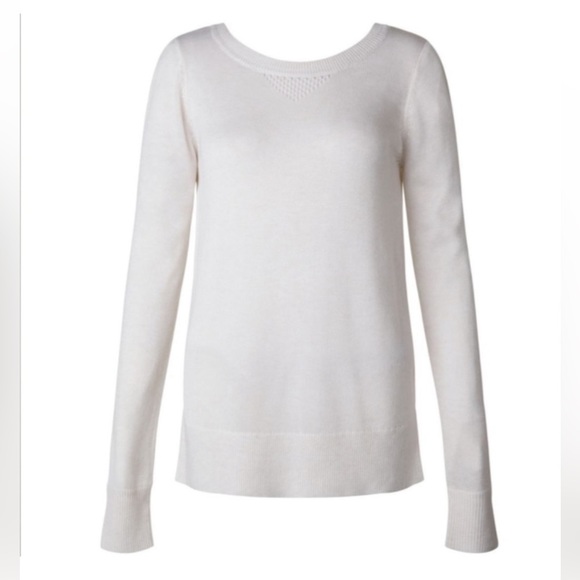 Lululemon Sunset Savasana Pullover II sweater Heathered White Size 4 - Picture 6 of 13